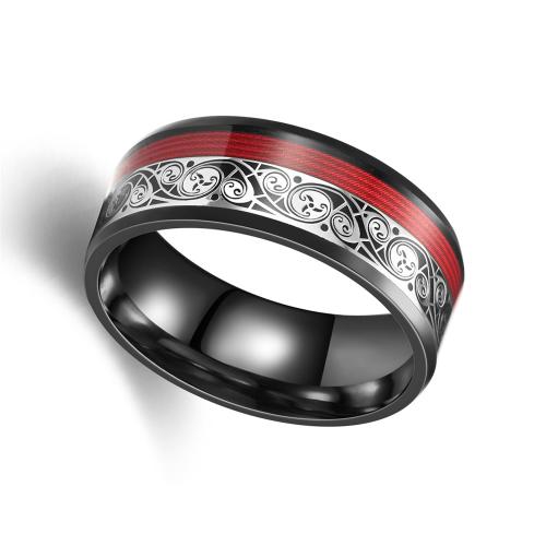 Anillos de Acero Inoxidable, Acero inoxidable 201, chapado, diverso tamaño para la opción & para hombre & pegamento de gota & calcomanía, Negro, Vendido por UD