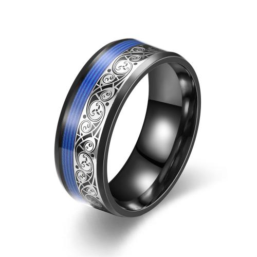 Anillos de Acero Inoxidable, Acero inoxidable 201, chapado, diverso tamaño para la opción & para hombre & pegamento de gota & calcomanía, Negro, Vendido por UD
