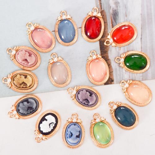 Resina colgantes de la aleación de Zinc, con resina & Perlas plásticas, chapado, Bricolaje & diferentes estilos para la opción, más colores para la opción, 10PCs/Bolsa, Vendido por Bolsa