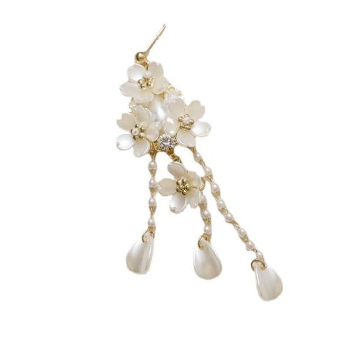 Boucle d'oreille en alliage de zinc en plastique perle, perle de plastique, fleur, fait à la main, DIY Vendu par PC