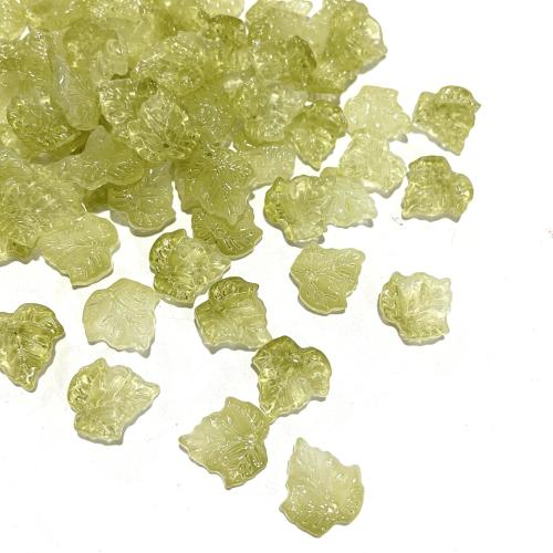 Pflanze Lampwork Perlen, Blatt, Einbrennlack, DIY, keine, 15x16mm, verkauft von PC