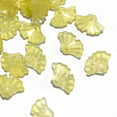 Pflanze Lampwork Perlen, Ginkgo-Blatt, Einbrennlack, DIY, keine, 12x17mm, verkauft von PC