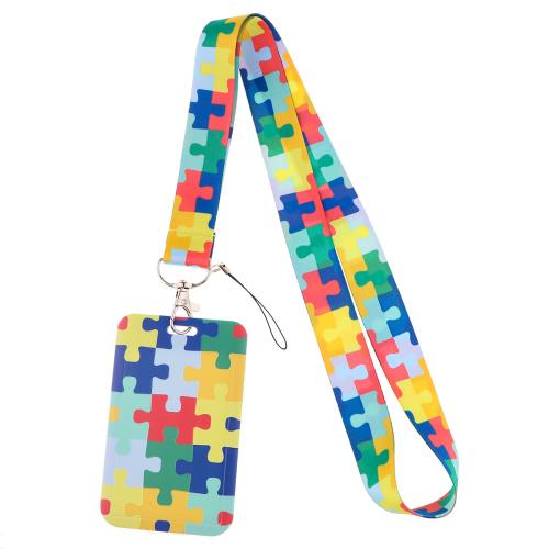 Porte-cartes avec cordon, Fibre de polyester, avec plastique, unisexe & modèles différents pour le choix, plus de couleurs à choisir, Lanyard length cm, Vendu par PC