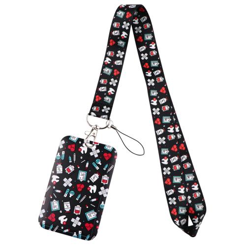 Porte-cartes avec cordon, Fibre de polyester, avec plastique, unisexe & modèles différents pour le choix, plus de couleurs à choisir, Vendu par PC