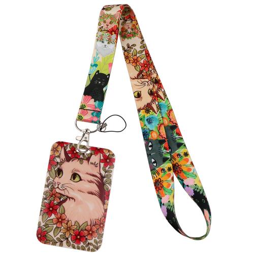 Porte-cartes avec cordon, Fibre de polyester, avec plastique, unisexe & modèles différents pour le choix, plus de couleurs à choisir, Vendu par PC