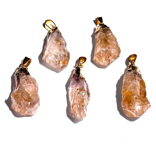 Pendentifs bijoux en cristal, perles de citrine, Irrégulière, DIY, Jaune, Aboutuff1a4-7CM, Vendu par PC