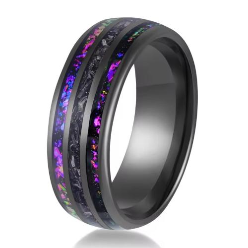 Anillos de Acero Inoxidable, Acero inoxidable 201, chapado, unisexo & diverso tamaño para la opción & pegamento de gota & calcomanía, Negro, Vendido por UD