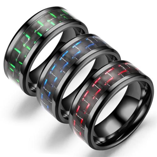 Anillos de Acero Inoxidable, Acero inoxidable 201, chapado, unisexo & diverso tamaño para la opción & pegamento de gota & calcomanía, más colores para la opción, wide:8mm, Vendido por UD