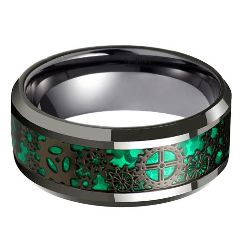 Anillos de Acero Inoxidable, Acero inoxidable 201, chapado, unisexo & diverso tamaño para la opción & pegamento de gota & calcomanía, Negro, wide:8mm, Vendido por UD