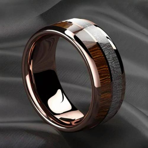 Bague en acier inoxydable, 201 acier inoxydable, Placage, unisexe & normes différentes pour le choix & autocollant époxyde, couleur or rose, Vendu par PC