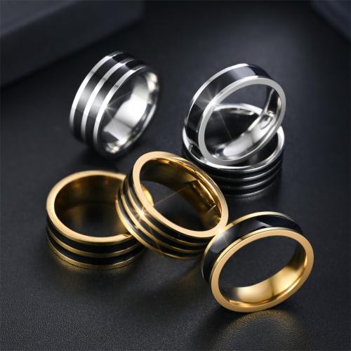 Bague en acier inoxydable, 201 acier inoxydable, unisexe & normes différentes pour le choix & émail, plus de couleurs à choisir, Vendu par PC