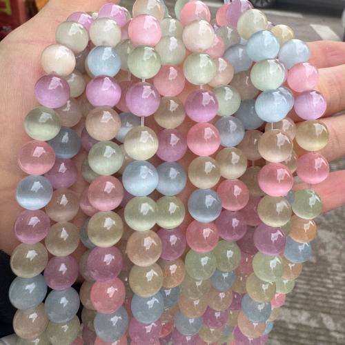 goutte de chatoyant, Oeil de chat, Rond, DIY & normes différentes pour le choix, couleurs mélangées, Vendu par brin