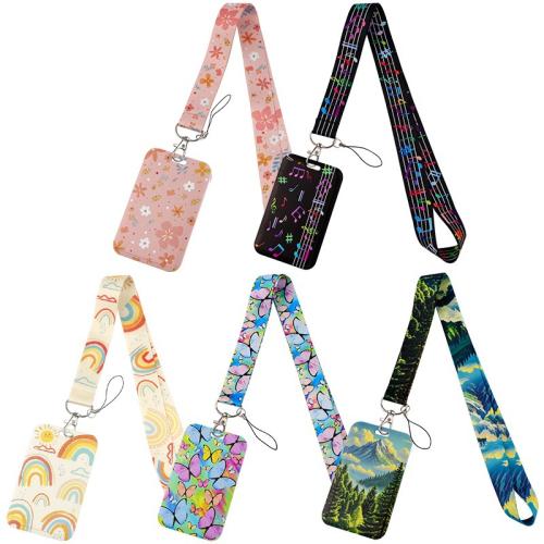 Porte-cartes avec cordon, Fibre de polyester, avec plastique, unisexe & modèles différents pour le choix, plus de couleurs à choisir, Vendu par PC