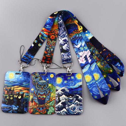 Porte-cartes avec cordon, Fibre de polyester, avec plastique, unisexe & modèles différents pour le choix, plus de couleurs à choisir, Vendu par PC