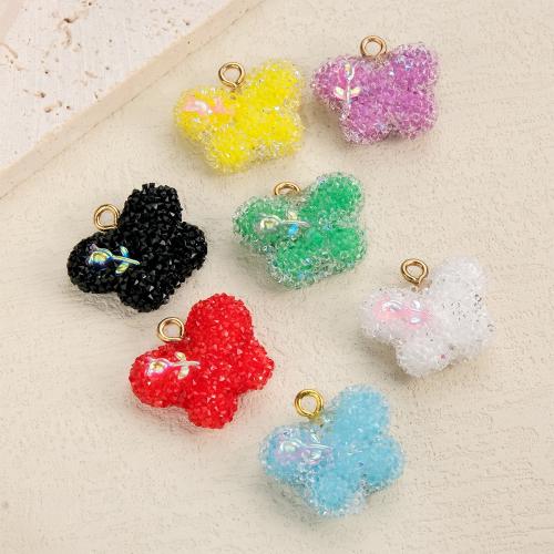 Pendentifs en résine strass, papillon, DIY, plus de couleurs à choisir Vendu par PC