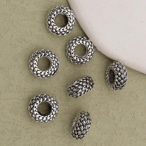 Zinklegierung Schmuckperlen, silberfarben plattiert, DIY, Silberfarbe, 11.5x5.5mm, Bohrung:ca. 5mm, verkauft von PC