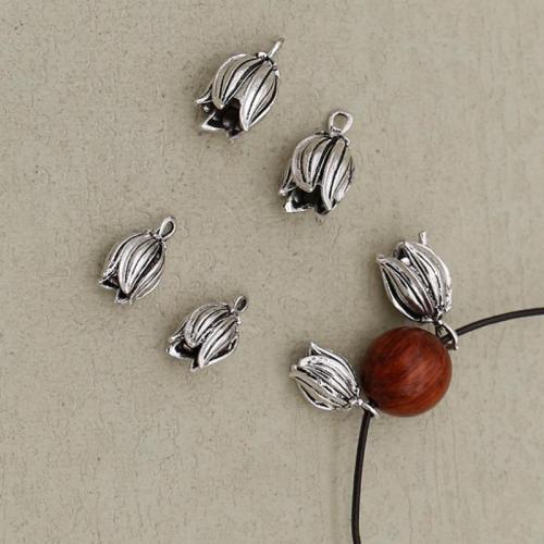 Bijoux pendentifs en Zinc alliage , alliage de zinc, Tulip, Placage de couleur argentée, DIY & normes différentes pour le choix, argent, Vendu par PC