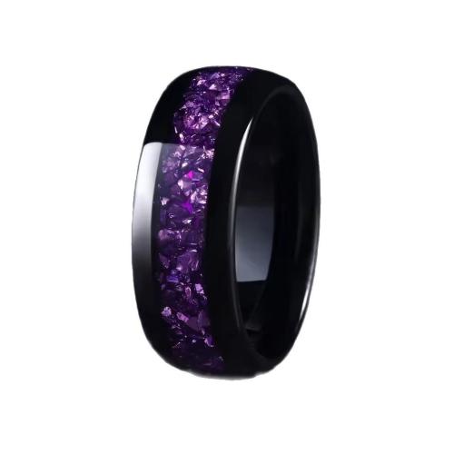 Bague en acier inoxydable, 201 acier inoxydable, Placage, normes différentes pour le choix & pour homme & autocollant époxyde, noire mm, Vendu par PC