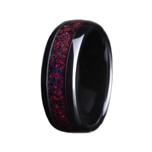 Bague en acier inoxydable, 201 acier inoxydable, Placage, unisexe & normes différentes pour le choix & autocollant époxyde & décalque, noire, Vendu par PC