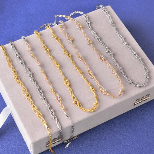 Ensemble de bijoux en acier de titane, Acier titane, Placage, trois couches & styles différents pour le choix & pour femme, plus de couleurs à choisir, Necklace :40cm-6cm Bracelet :16cm-6cm., Vendu par PC