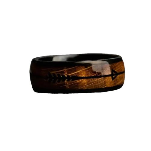 Bague en acier inoxydable, 201 acier inoxydable, Placage, normes différentes pour le choix & pour homme & autocollant époxyde & décalque, noire, Vendu par PC