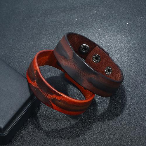 Cowhide Bracelets, Full Grain Cowhide Leather, with Iron, handmade, fashion jewelry & for man [