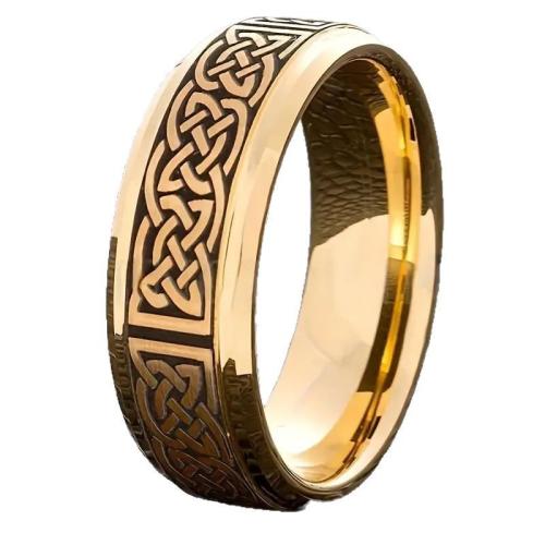 Bague en acier inoxydable, 201 acier inoxydable, Placage, bijoux de mode & normes différentes pour le choix & pour homme, Or, Vendu par PC