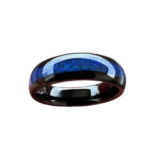 Bague en acier inoxydable, 201 acier inoxydable, Placage, unisexe & normes différentes pour le choix & autocollant époxyde & décalque, noire, Vendu par PC