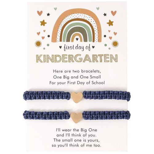 Brass Bracelet Set, with Nylon Cord, Heart, plated, 2 pieces & Unisex Approx 5-10 Inch 