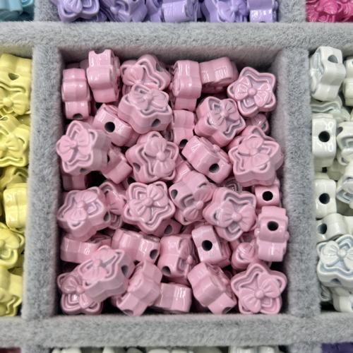 Mixed Acrylic Jewelry Beads, Zinc Alloy, Flower, stoving varnish, DIY 