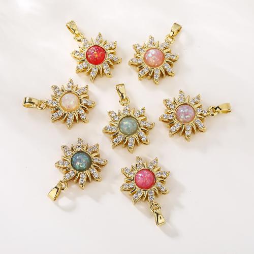 立方ジルコニア （CZ） 真鍮ペンダント, 銅, とともに キュービックジルコニア, 太陽, ゴールドメッキ, DIY, 無色 売り手 パソコン