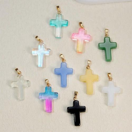 pendentif en verre , croix, Placage, DIY, plus de couleurs à choisir Vendu par PC