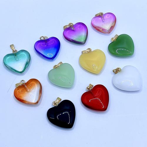 pendentif en verre , coeur, Placage, DIY, plus de couleurs à choisir Vendu par PC