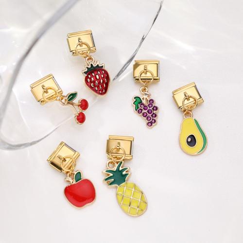 aleación de zinc Fornituras para la pulsera, Fruta, chapado en color dorado, Bricolaje & diferentes estilos para la opción & esmalte, más colores para la opción, Vendido por UD