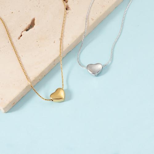 ステンレス鋼のジュエリーネックレス, 304ステンレススチール, ハート形, メッキ, 女性用, 無色, 売り手 パソコン