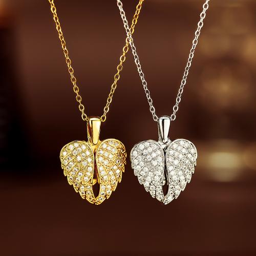 Collier en laiton cubique Zircon Micro Pave, avec 304 chaîne en acier inoxydable, avec 60mm chaînes de rallonge, Placage, bijoux de mode & pavé de micro zircon & pour femme, plus de couleurs à choisir mm, Vendu par PC