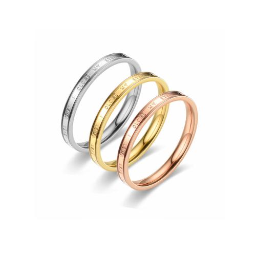 Bague en acier inoxydable, 201 acier inoxydable, gravé, bijoux de mode & unisexe & normes différentes pour le choix, plus de couleurs à choisir, Width :2mm; Wall thickness :1.5MM, Vendu par PC