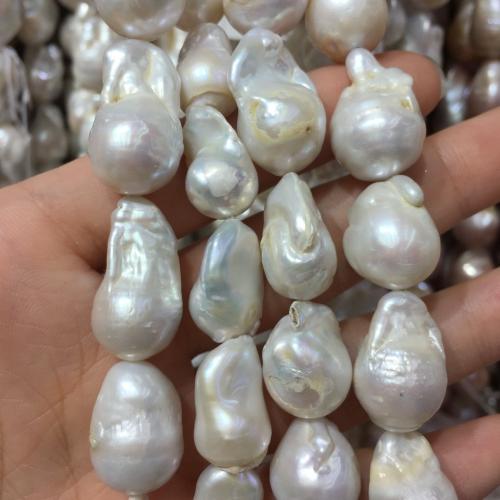 Perles nacres baroques de culture d'eau douce , perle d'eau douce cultivée, DIY, blanc, About：18-20mm, Vendu par brin