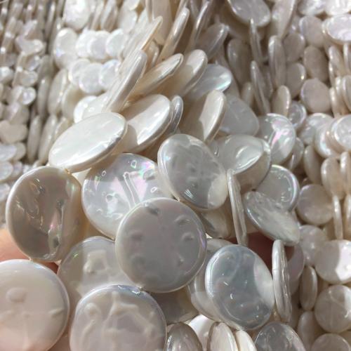 Pièce de culture des perles d'eau douce, perle d'eau douce cultivée, Rond, DIY, blanc, 25mm, Vendu par brin
