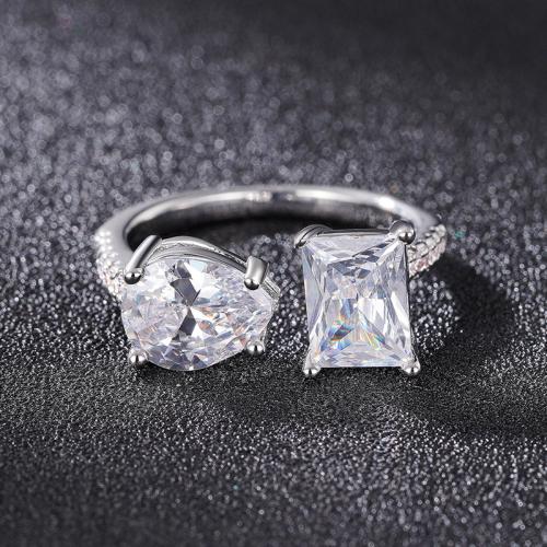 Circón cúbico anillo de dedo de latón, metal, Joyería & micro arcilla de zirconia cúbica & para mujer, Vendido por UD