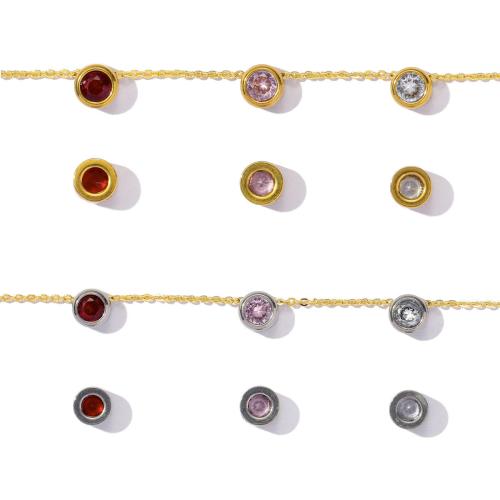 Stainless Steel Beads, 304 Stainless Steel, with Glass Stone, Vacuum Ion Plating, DIY Approx 2mm 