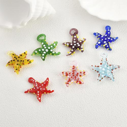 Pendentifs artisanaux au style murano, chalumeau, étoile de mer, DIY, plus de couleurs à choisir *35mm, Vendu par PC[
