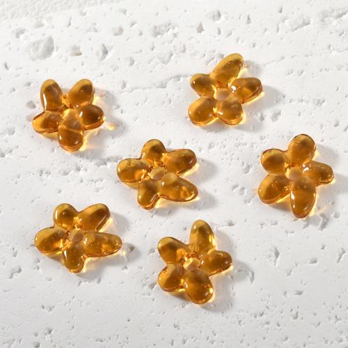Fleur bijoux en perles, chalumeau, DIY, Ambre *17.4mm Environ 3.7mm, Vendu par PC