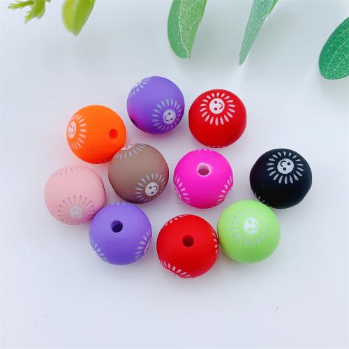 Mixed Acrylic Jewelry Beads, Round, stoving varnish, DIY, mixed colors, 16mm, Approx 