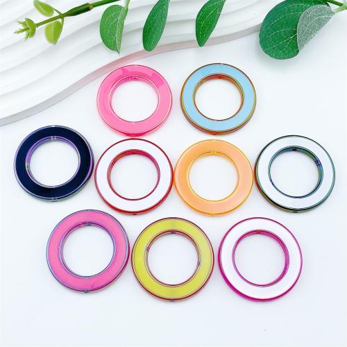 Mixed Acrylic Jewelry Beads, Donut, DIY & enamel, mixed colors, 38mm, Approx 
