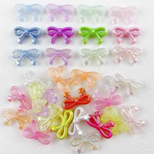 Mixed Acrylic Jewelry Beads, Bowknot, colorful plated, DIY Approx 