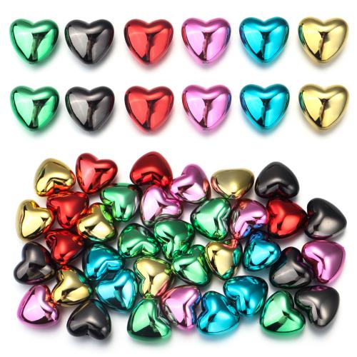 Mixed Acrylic Jewelry Beads, Heart, colorful plated, DIY Approx 