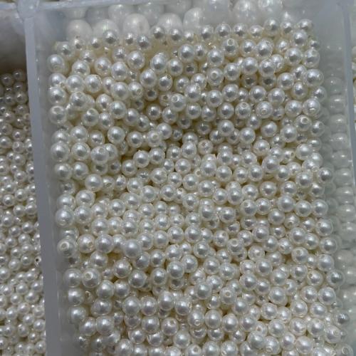 Природные стеклянные бусы, Ракушка, Круглая, DIY, белый, 5mm, продается PC