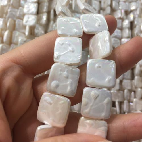 Бусины из ракушек с Южного моря, Ракушка, Площади, DIY, белый, 14mm, продается Strand[