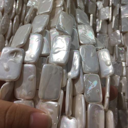 Бусины из ракушек с Южного моря, Ракушка, Прямоугольная форма, DIY, белый продается Strand[